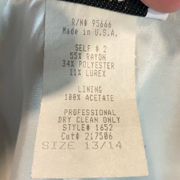 Vintage Steppin Out Formal Gown with Bolero Jacket Blue Size 13/14 Made in USA - Picture 11 of 15